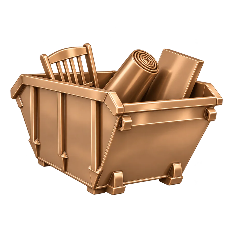 Bronzener Entrümpelungscontainer
